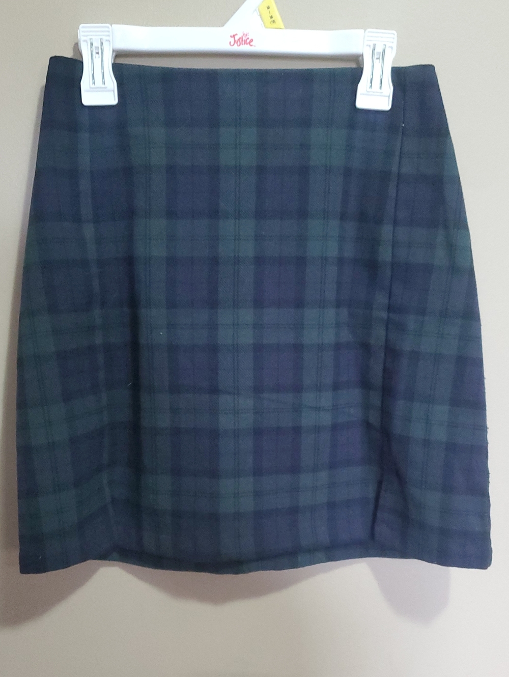 Brandy Melville Cara Plaid A-Line Mini Skirt in Navy & Green Size Xs